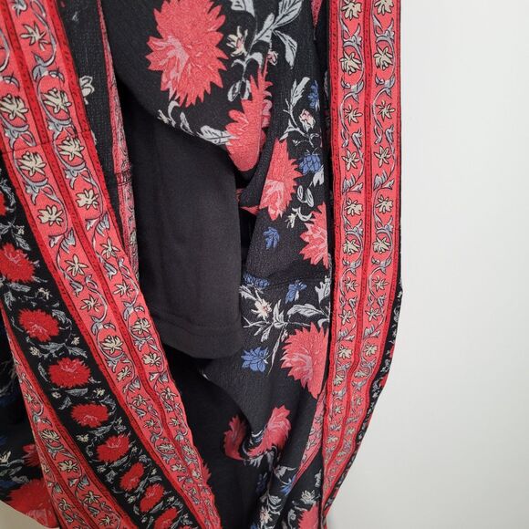 ASOS PARISIAN COLLECTION Black & Red Floral Maxi Dress Size 14 Sleeveless Boho - Picture 8 of 11